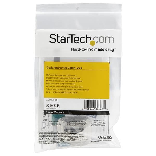 StarTech.com Notebook Kabelankare - Stål - Stationär bärbar dator Kabellåsankare - LTANCHOR - Kabellås - Silver