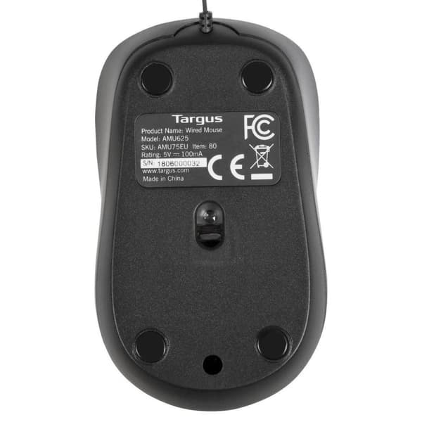 Targus Mouse - Kompakt med indragbar kabel / Blå