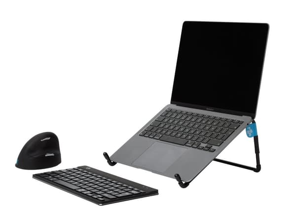 R-Go Steel Travel - Laptop Stand - Ergonomisk - Stål - Sammenfoldelig - Sort
