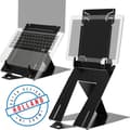 Miniatyrbild 1 av 4: R-Go Riser Duo - Stativ för surfplatta och bärbar dator i ett - Justerbar - Aluminium - Svart