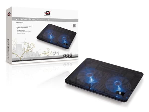 Conceptronic CNBCOOLPAD2F kannettavan tietokoneen jäähdytystyyny 43,2 cm (15,6") Musta
