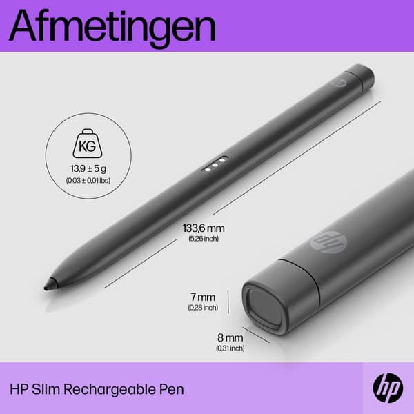 HP Slim - Digital penna - 2 knappar - hamngrått - lock (630W7AA#AC3)