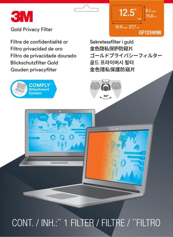 3M Gold Privacy Filter til Widescreen bærbar 12,5"