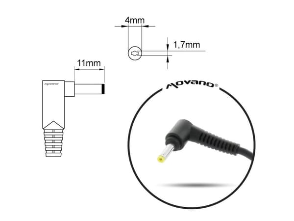 kannettavan tietokoneen laturi mitsu 20V 2.25A (4.0X1.7) LENOVO