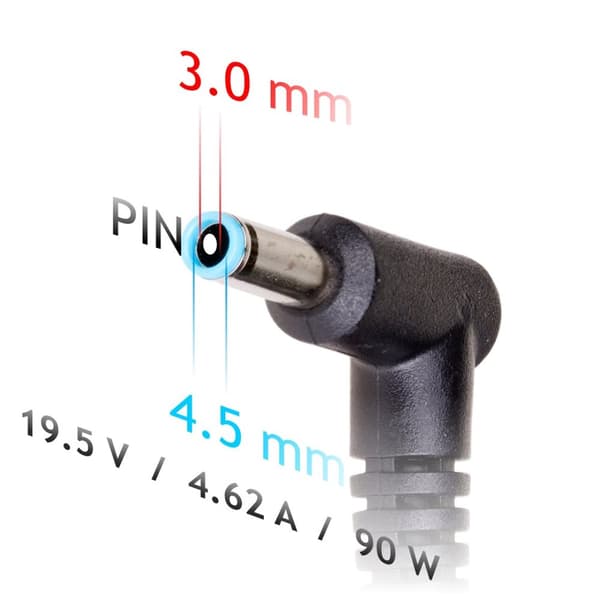 Akyga notebook-strömadapter AK-ND-26 19,5V/4,62A 90W 4,5x3,0 mm + stift HP-strömadapter/växelriktare In