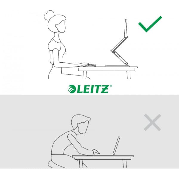 Leitz Ergo -bærbar computerstativ, hvid
