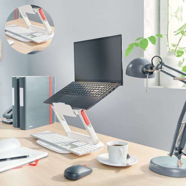 Leitz Ergo -bærbar computerstativ, hvid