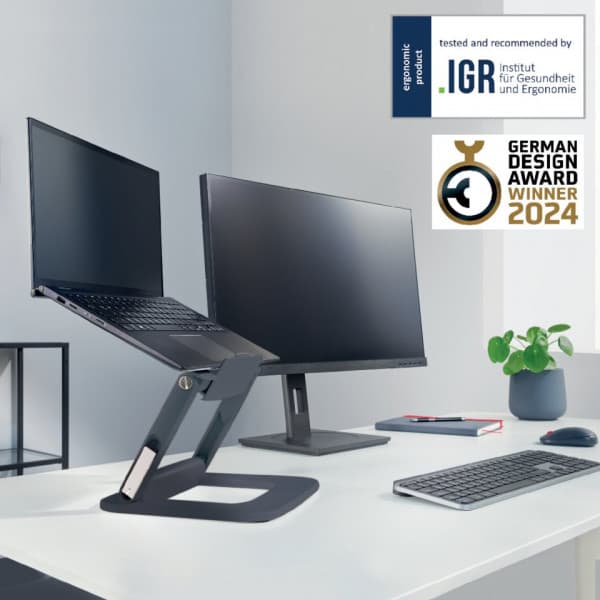 Leitz Ergo bærbar computerstand, grå