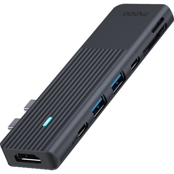 Rapoo USB-C 7i2 Multiport Adapter Sort