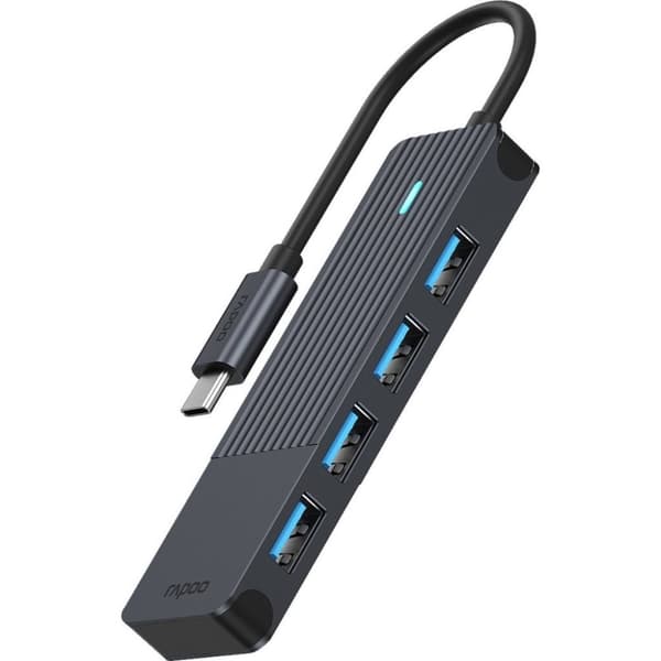 Rapoo USB-C til USB-A Hub Sort Sort