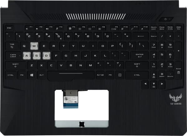 Asus Laptop-tastatur Qwerty US + Topcover, baggrundsbelyst