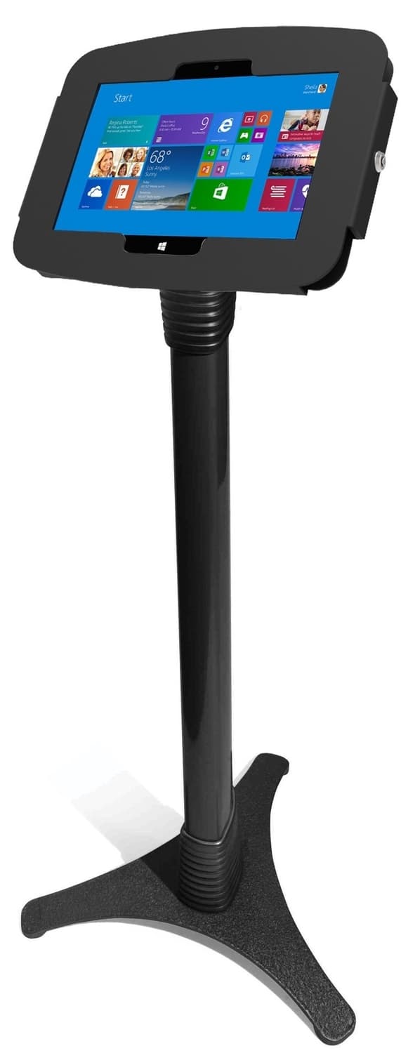 Compulocks Space Adjustable Surface Pro 3/4 / Galaxy TabPro S Gulvstativ Sort - Monteringssæt (tyverisikringshus, stativ) til tablet - aflåselig - jer