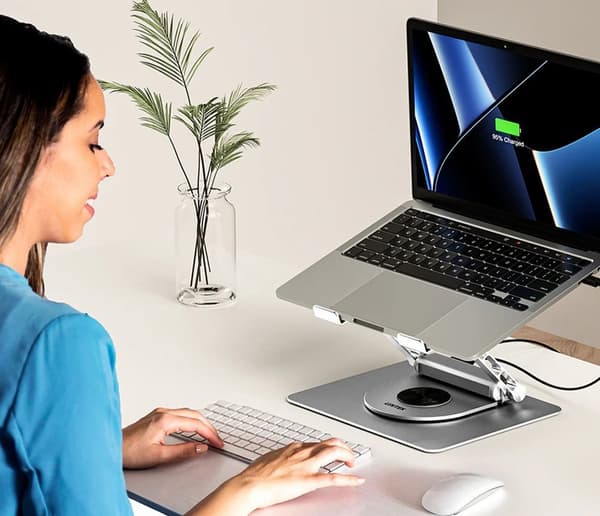 Justerbar laptop-stativ + USB-C HDMI-hub Unitek D1109B01 PD 100W