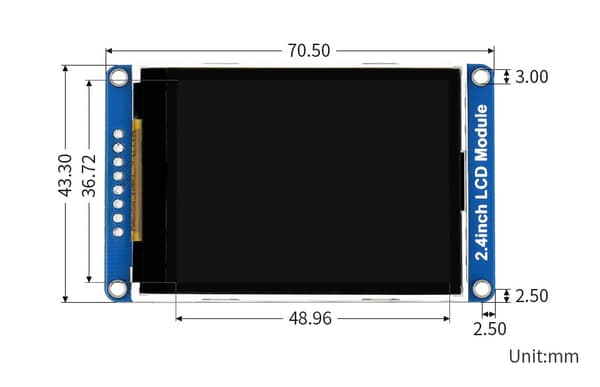 LCD-skärm 2,4" 320x240 RGB SPI