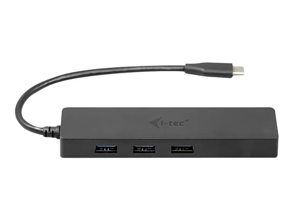 i-Tec USB C Slim 3-port HUB with Gigabit Ethernet adapter - Hubb - 3 x SuperSpeed USB 3.0 + 1 x 10/100/1000 - skrivbordsmodell