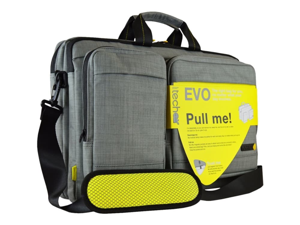 techair EVO Magnetic Laptop Shoulder Bag - Notebook-väska - 15.6" - gray texturized