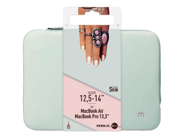 Mobilis Skin - Notebookhylster - 12.5" - 14" - perlegrå, pulverrosa