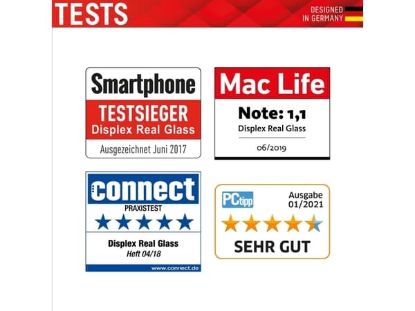 E.V.I. DISPLEX Real Glass - beskyttelsesdeksel for mobiltelefon - med skjermbeskytter - for Apple iPhone 7, 8, SE (2. generasjon)
