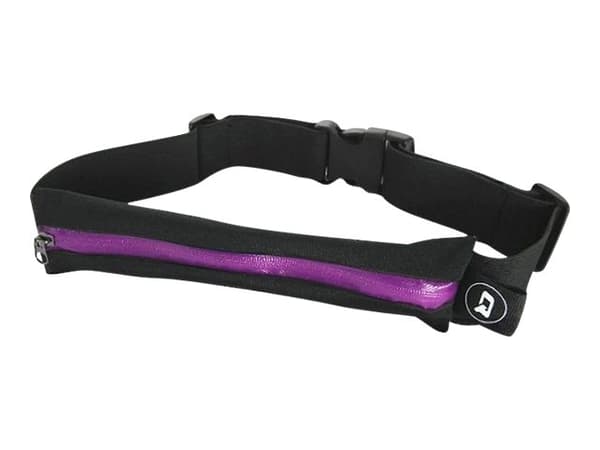 Qoltec - Belteveske - polyester - svart med lilla