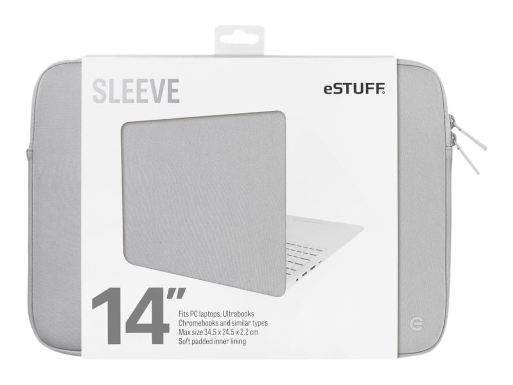 eSTUFF - Notebookhylster - 14" - grå