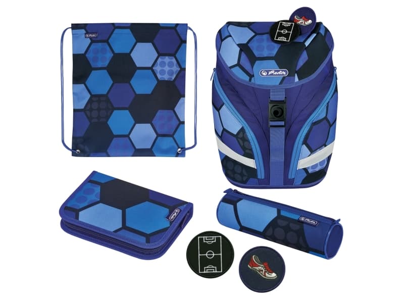 Herlitz SoftLight Plus Play Ball, Pencil case, Pencil pouch, Skolväska, Sport bag, Pojke, Grundskola, Ryggsäck, 16 l, Sidoficka