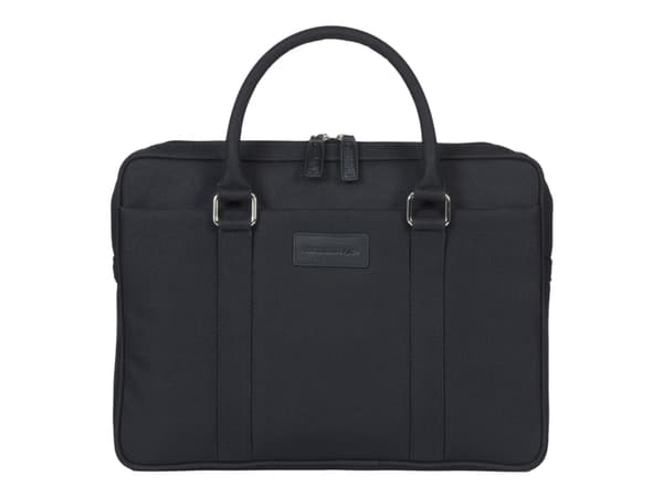 dbramante1928 Stelvio Slim Laptop Bag PURE - Notebook-väska - 14" - svart, detaljer med silverfinish