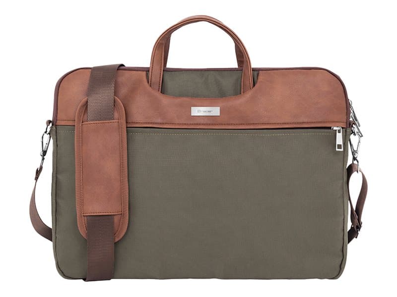 Tracer - Notebook-väska - PU leather - upp till 15,6" - grön, brun
