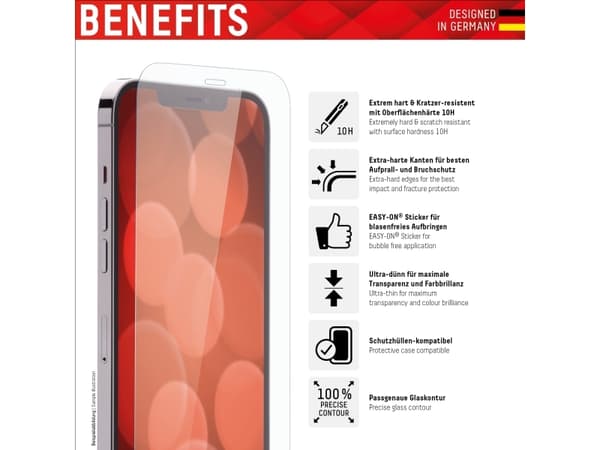 DISPLEX Real Glass - Beskyttelsesboks for mobiltelefon - with screen protector glass - for Apple iPhone 13
