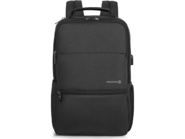 Swissten Laptop Backpack 15.6" kannettava reppu, jossa on USB-portti älypuhelimen lataamiseen