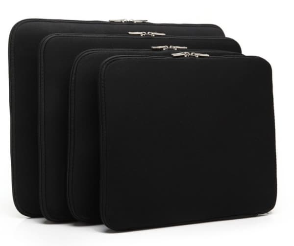 Neopren sleeve med lynlås - sort - 12" (310 x 230 mm)