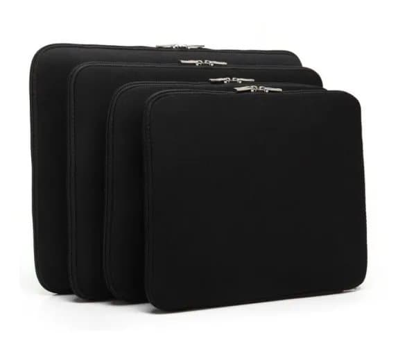 Neopren sleeve med lynlås - sort - 12" (310 x 230 mm)