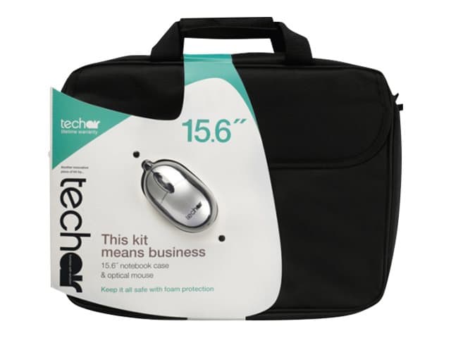 techair - Notebook-väska - 14" - 15.6" - svart - med 1000 dpi USB mouse