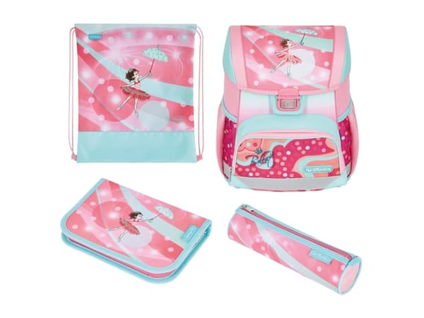 Herlitz Loop Plus Ballet Love, Pennfack, Pencil pouch, Skolväska, Sport bag, Flicka, Grundskola, Ryggsäck, 16 l, Framficka, Sidoficka