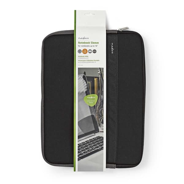 Nedis Notebook taske | 15 - 16 " | Neopren | Antracit / Sort | 22 mm | 277 mm | 380 mm