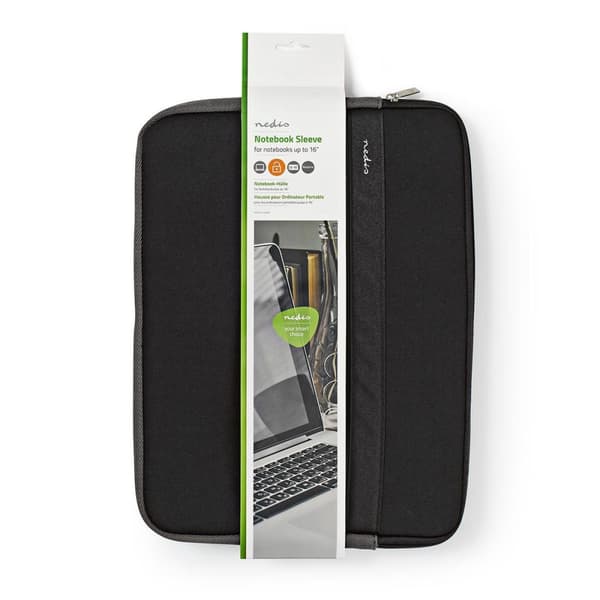 Nedis Notebook taske | 15 - 16 " | Neopren | Antracit / Sort | 22 mm | 277 mm | 380 mm