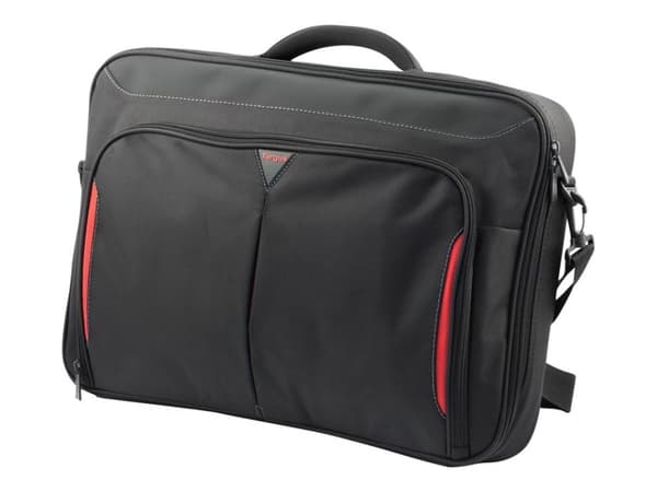Targus Classic+ 17-18" Clamshell -tietokonelaukku, musta/punainen