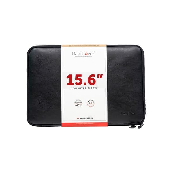 Radicover Strålingsbeskyttende Computer Sleeve 15,6" Universal Kunstlæder Sort
