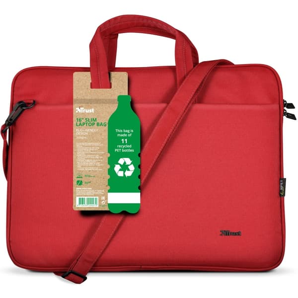 Trust Bologna Laptop-veske 16" miljøvennlig rød