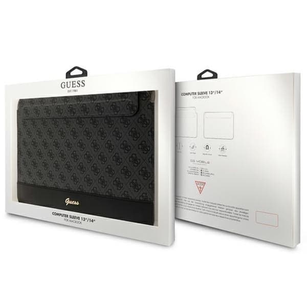 Guess Datorfodral 14" Stripe Metall Logo - Svart