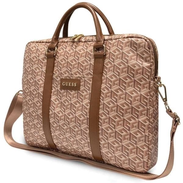 Guess Datorfodral 16'' GCube Stripes - Brun