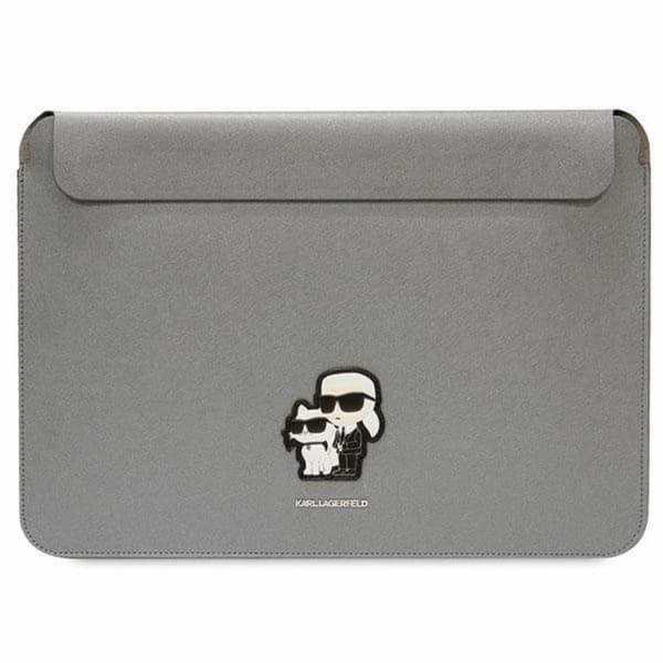 Karl Lagerfeld Datorfodral 16'' Saffiano Karl & Choupette - Silver