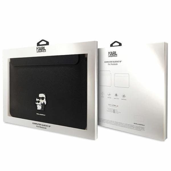 Karl Lagerfeld Datorfodral 16" Saffiano Karl & Choupette - Svart