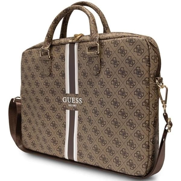Guess Datorfodral 16'' Printed Stripes - Brun