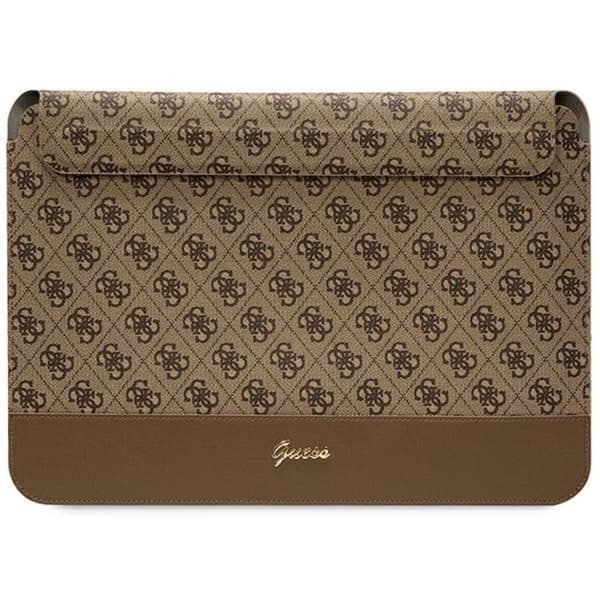 Guess Datorfodral 14" Stripe Metall Logo - Brun