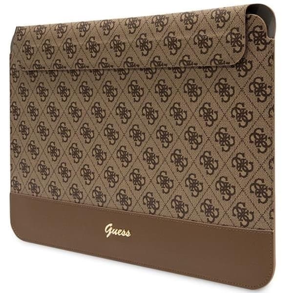 Guess Datorfodral 14" Stripe Metall Logo - Brun