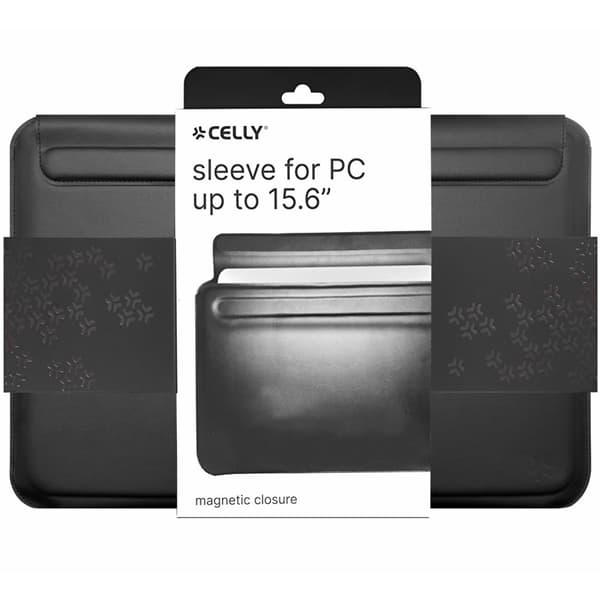 Celly Sleeve för laptop 16" Konstläder Svart