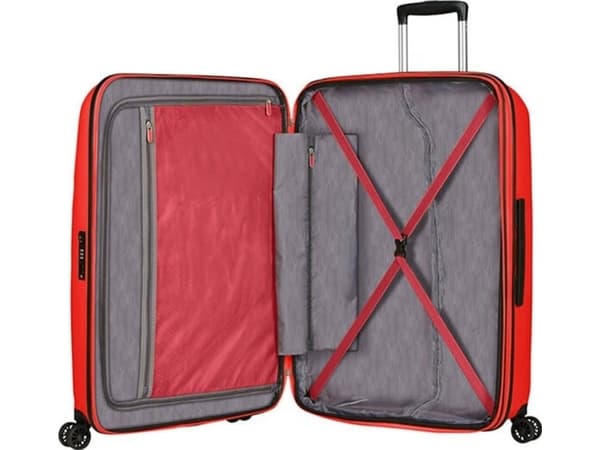 134851 0554 AMERICAN TOURISTER KOFFERT BON AIR DLX SPINNER 75/28 TSA EXP MAGMA RED