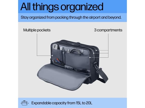 HP Travel Plus - Notebookbæreveske - 15L - 14.1" - grafittblå