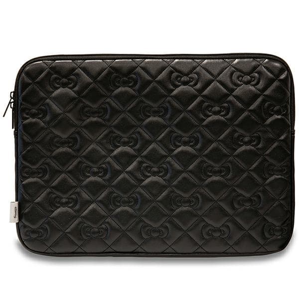 Hello Kitty Datorfodral 14" Zip PU Quilted Bows - Svart
