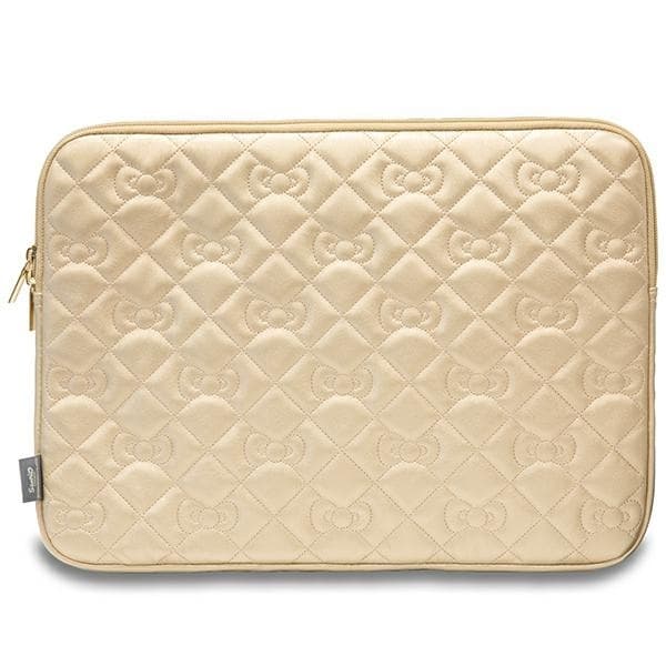 Hello Kitty Datorfodral 14" Zip PU Quilted Bows - Guld